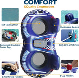Jasonwell Inflatable River Tube Float - 2 Person Heavy Duty River Float Pool Floats with Removable Cooler Lake Water Tubes for Floating River Raft Lounge Floatie with 2 Cup Holders for Adults - Jasonwell