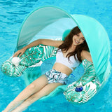 Jasonwell Pool Float with Canopy - Inflatable Pool Floaties Adult Floating Pool Chair Lounge Floats for Swimming Pool Water Chair Pool Lounger with Cup Holders Pool Toy Party Floaty for Adults (Gr-L) - Jasonwell