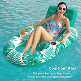 Jasonwell Inflatable Pool Float Adult - Pool Floaties Lounger Floats Raft Floating Chair Water Floaties for Swimming Pool Lake Lounge Float with Cup Holders Beach Pool Party Toys for Adults (T-Green) - Jasonwell