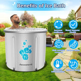 Jasonwell Ice Bath Tub for Athletes - Heavy Duty Cold Water Therapy Plunge Tub Ice Pod for Recovery Portable Ice Barrel Plunge Pool for Outdoor Inflatable Hot Tub Bathtub at Home for Adults 130 gal - Jasonwell
