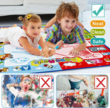 Jasonwell Aqua Water Doodle Mat 31 X 31 Inches Extra Large Magic Drawing Doodling Mat Coloring Mat Educational Toys Gifts for Kids Toddlers Boys Girls Age 2 3 4 5 6 7 8 Year Old (Alphabet) - Jasonwell