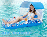 Jasonwell Pool Floats with Canopy - Inflatable Pool Float Adult Lounger Floaties Raft Floating Chair for Swimming Pool Lake Water Lounge Float with Cup Holders Beach Pool Party Toys for Adults - Jasonwell