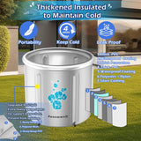 Jasonwell Ice Bath Tub for Athletes - Heavy Duty Cold Water Therapy Plunge Tub Ice Pod for Recovery Portable Ice Barrel Plunge Pool for Outdoor Inflatable Hot Tub Bathtub at Home for Adults 130 gal - Jasonwell