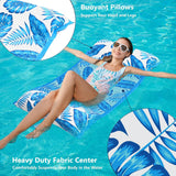 Jasonwell Water Hammock Pool Floats - 2PACK Fabric Inflatable Pool Hammock Float Floaties 4 in 1 (Saddle Lounge Chair Drifter) Lake Beach Floating Loungers Swimming Pool Rafts Toys for Adults (T&T) - Jasonwell