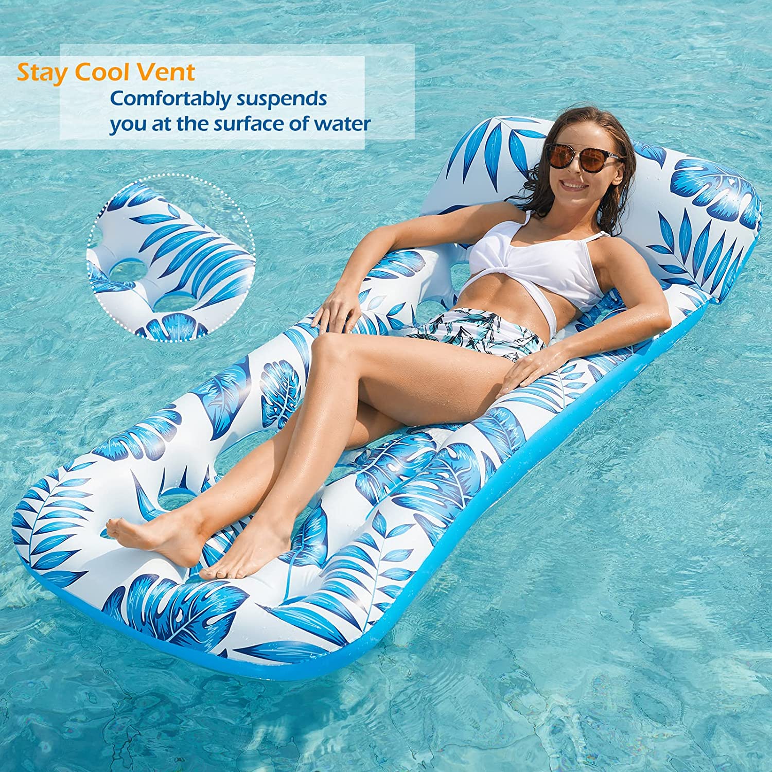 Jasonwell Inflatable Pool Float Lounge - Pool Floaties Rafts for Adults Floating Pool Lounger Sun Tanning Floats Cool Water Floaty for Swimming Pool Lake Float Beach Pool Party Toys - Jasonwell