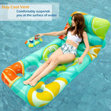 Jasonwell Inflatable Pool Float Adult - Pool Floaties Lounger Floats Floating Chair Raft with Adjustable Backrest Cup Holders Water Floaty Lake Lounge Tanning Floats Beach Party Toys for Adults Fruit - Jasonwell