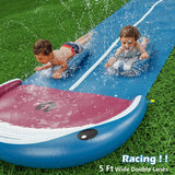 Jasonwell Slip and Slide Lawn Toy - Lawn Water Slides Summer Slip Waterslide for Kids Adults 20ft Extra Long with Sprinkler N Bodyboards Backyard Games Outdoor Splash Water Toys Outside Play Park Blue - Jasonwell