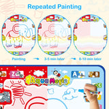 Jasonwell Aqua Water Doodle Mat 31 X 31 Inches Extra Large Magic Drawing Doodling Mat Coloring Mat Educational Toys Gifts for Kids Toddlers Boys Girls Age 2 3 4 5 6 7 8 Year Old (Alphabet) - Jasonwell