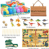 Dinosaur Eggs Dig Kit Toys - 12 Dino Fossil Eggs Excavation Kit w Play Mat for Kids Easter Party Favor Basket Stuffers STEM Toy Christmas Birthday Gift for Boys Girls Age 3 4 5 6 7 8 9 10 + Years Old - Jasonwell