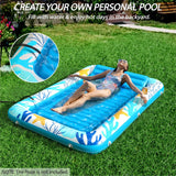 Inflatable Tanning Pool Lounger Float - Jasonwell 4 in 1 Sun Tan Tub Sunbathing Pool Lounge Raft Floatie Toys Water Filled Tanning Bed Mat Pad for Adult Blow Up Kiddie Pool Kids Ball Pit Pool (OB-XL) - Jasonwell