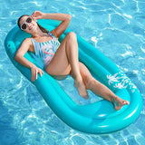 Jasonwell Inflatable Pool Lounger Float - Pool Float Stable Relaxing Water Hammock Floatie for Swimming Pool Tanning Lounge Floating Pool Party Toy for Adults Kids (Blue w Mesh) - Jasonwell