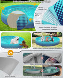 Jasonwell Foldable Dog Kiddie Pool - Hard Plastic Kids Paddling Pool Toddler Baby Swimming Pool for Backyard Collapsible Whelping Box Pet Doggie Cats Wading Pool Bathtub for Puppy Large Dogs 71In - Jasonwell