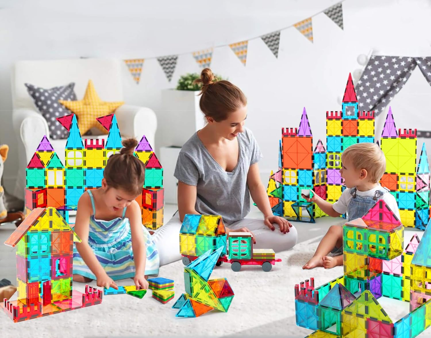 65 PCS Magnetic Tiles Building Blocks - Jasonwell
