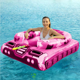 Inflatable Tank Pool Floats Adults - Jasonwell Kids Pool Floaties Swimming Pool Tank with Water Cannon Gun Swim Floaty Rafts Lake Beach Party Pool Toys for Boys Girls Kids Adults (Rose-L) - Jasonwell
