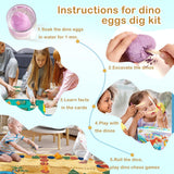 Dinosaur Eggs Dig Kit Toys - 12 Dino Fossil Eggs Excavation Kit w Play Mat for Kids Easter Party Favor Basket Stuffers STEM Toy Christmas Birthday Gift for Boys Girls Age 3 4 5 6 7 8 9 10 + Years Old - Jasonwell