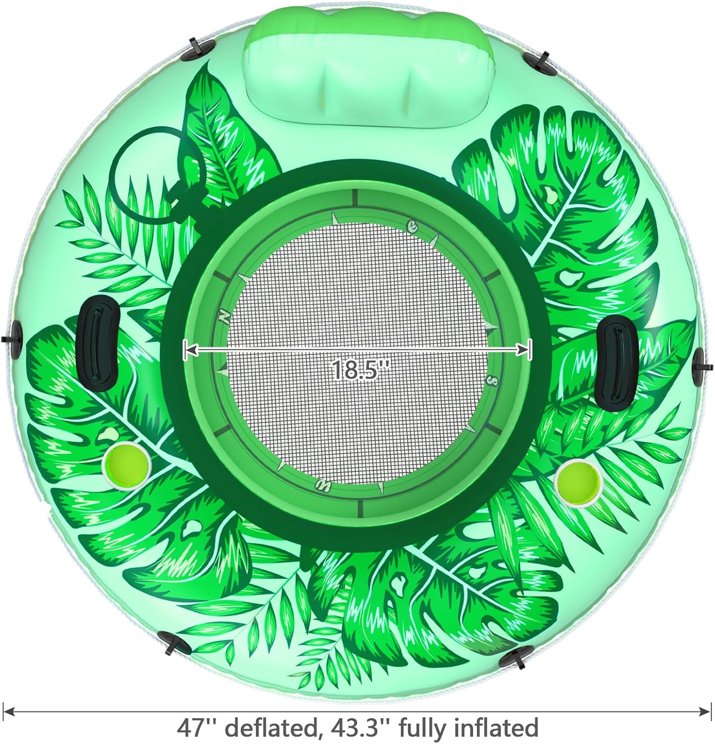 Jasonwell Inflatable River Tube Float - Heavy Duty River Float Pool Floats Lake Premium Water Tubes for Floating Recreational River Raft Lounge Floaties with 2 Cup Holders for Adult (Green-L)