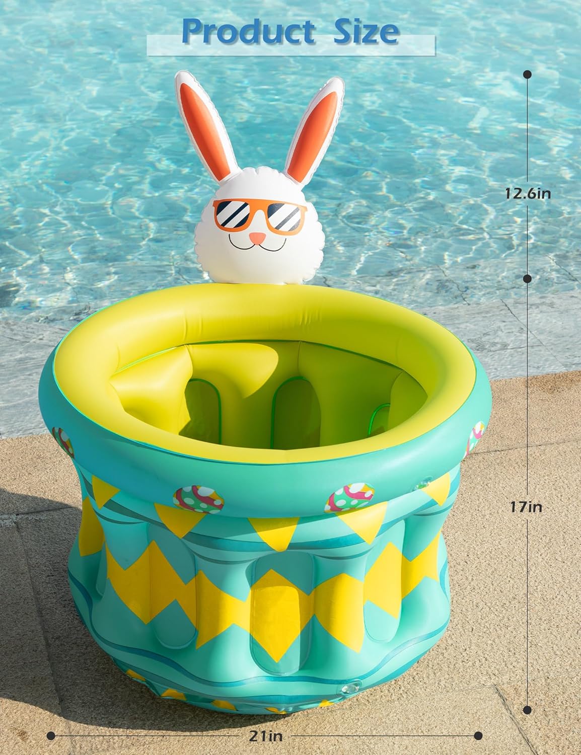 Jasonwell Inflatable Pool Party Cooler - Ice Bucket Drink Holder Luau Hawaiian Tropical Beach Themed Birthday Easter Party Decorations Favors Supplies Decor Blow Up Drink Cooler Outdoor Kids Adults - Jasonwell