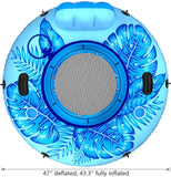 Jasonwell Inflatable River Tube Float - Heavy Duty River Float Pool Floats Lake Premium Water Tubes for Floating Recreational River Raft Lounge Floaties with 2 Cup Holders for Adult (Azure-L)
