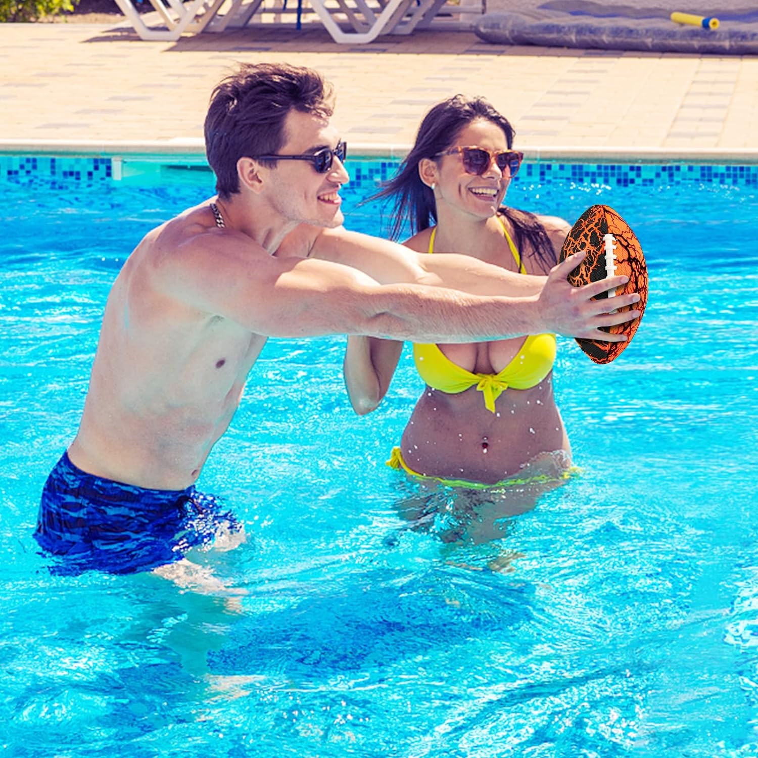 Jasonwell Pool Beach Water Football - Waterproof Football Strong Grip Fun Water Toys Games for Swimming Pool Beach Lake Park Backyard Outdoor Play for Kids Children Teens Adults Family - Jasonwell