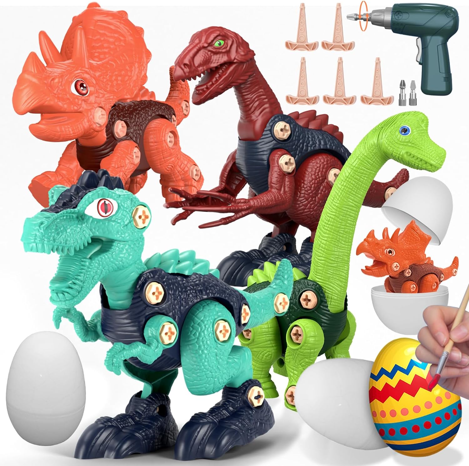 Jasonwell Kids Building Dinosaur Toys - Boys STEM Take Apart Construction Set Educational Dino Kit Play Set Easter Party Favors Christmas Birthday Gifts for Toddler Girls Age 3 4 5 6 7 8 + Year Old - Jasonwell