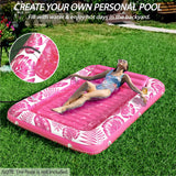 Inflatable Tanning Pool Lounger Float - Jasonwell 4 in 1 Sun Tan Tub Sunbathing Pool Lounge Raft Floatie Toys Water Filled Tanning Bed Mat Pad for Adult Blow Up Kiddie Pool Kids Ball Pit Pool (TR-XL) - Jasonwell