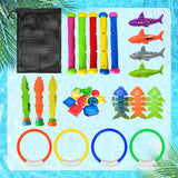 Jasonwell Pool Diving Toys Games - 31 PCS Swimming Pool Toys for Kids Teens with Diving Rings Dive Sticks Underwater Treasures Torpedo Bandits Fish Toys etc Fun Water Swim Toys for Boys Girls Adults - Jasonwell