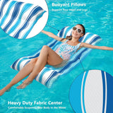 Jasonwell Water Hammock Pool Floats - 2PACK Fabric Inflatable Pool Hammock Float Floaties 4 in 1 (Saddle Lounge Chair Drifter) Lake Beach Floating Loungers Swimming Pool Rafts Toys for Adults - Jasonwell