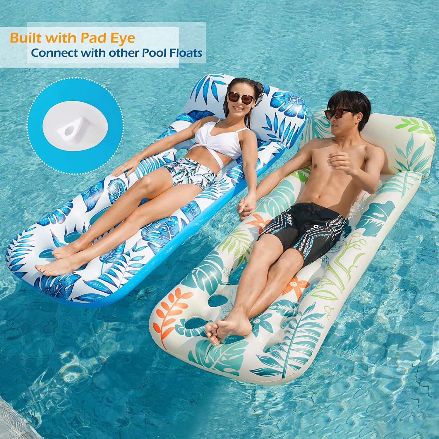 Jasonwell Inflatable Pool Float Lounge - Pool Floaties Rafts for Adults Floating Pool Lounger Sun Tanning Floats Cool Water Floaty for Swimming Pool Lake Float Beach Pool Party Toys - Jasonwell