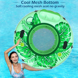 Jasonwell Inflatable River Tube Float - Heavy Duty River Float Pool Floats Lake Premium Water Tubes for Floating Recreational River Raft Lounge Floaties with 2 Cup Holders for Adult (Green-L)