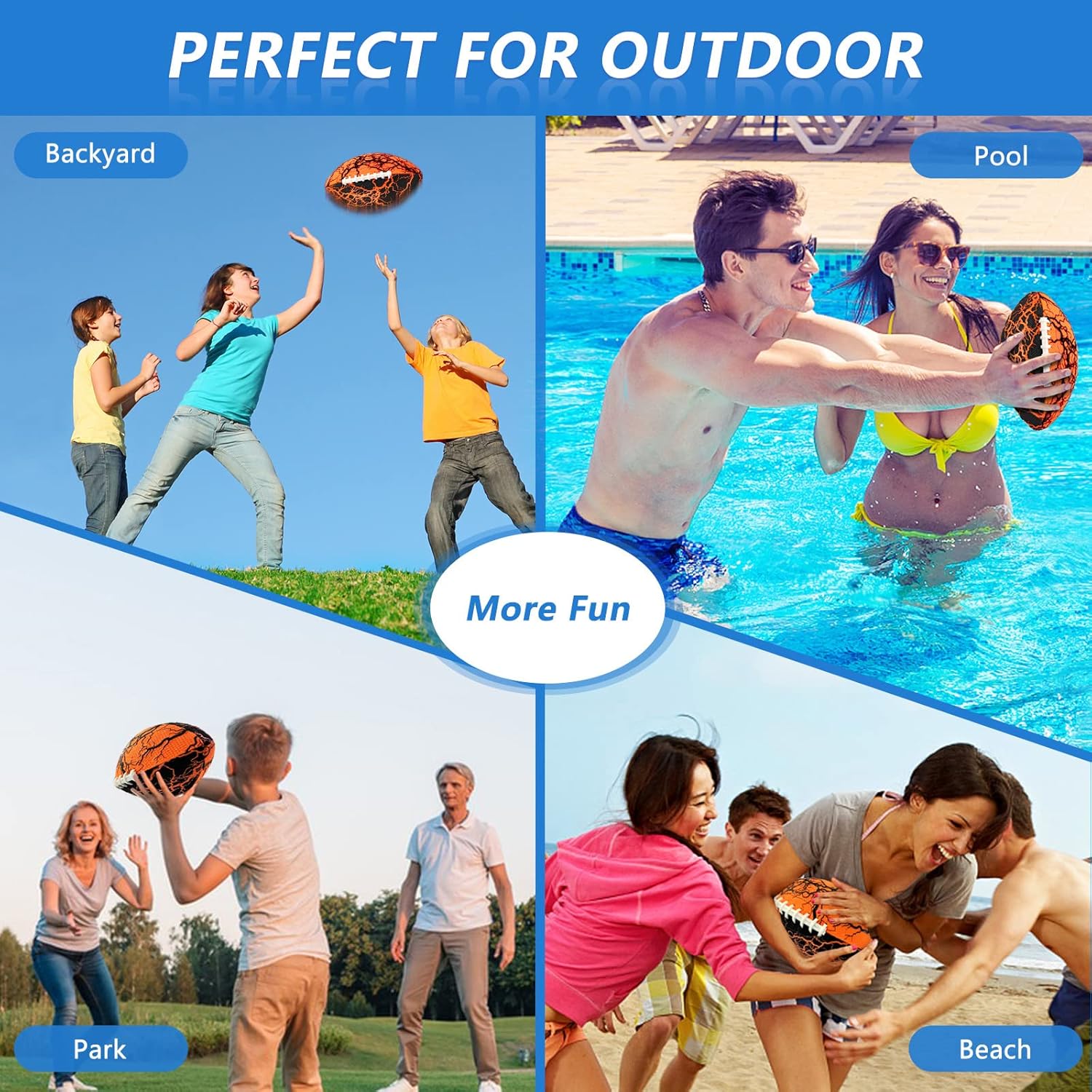 Jasonwell Pool Beach Water Football - Waterproof Football Strong Grip Fun Water Toys Games for Swimming Pool Beach Lake Park Backyard Outdoor Play for Kids Children Teens Adults Family - Jasonwell