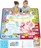 Jasonwell Aqua Water Doodle Mat 31 X 31 Inches Extra Large Magic Drawing Doodling Mat Coloring Mat Educational Toys Gifts for Kids Toddlers Boys Girls Age 2 3 4 5 6 7 8 Year Old (Alphabet) - Jasonwell