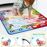 Jasonwell Aqua Water Doodle Mat 31 X 31 Inches Extra Large Magic Drawing Doodling Mat Coloring Mat Educational Toys Gifts for Kids Toddlers Boys Girls Age 2 3 4 5 6 7 8 Year Old (Alphabet) - Jasonwell