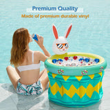 Jasonwell Inflatable Pool Party Cooler - Ice Bucket Drink Holder Luau Hawaiian Tropical Beach Themed Birthday Easter Party Decorations Favors Supplies Decor Blow Up Drink Cooler Outdoor Kids Adults - Jasonwell