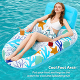 Jasonwell Inflatable Pool Float Adult - Pool Floaties Lounger Floats Raft Floating Chair Water Floaties for Swimming Pool Lake Lounge Float with Cup Holders Beach Pool Party Toys for Adults (O-Blue) - Jasonwell