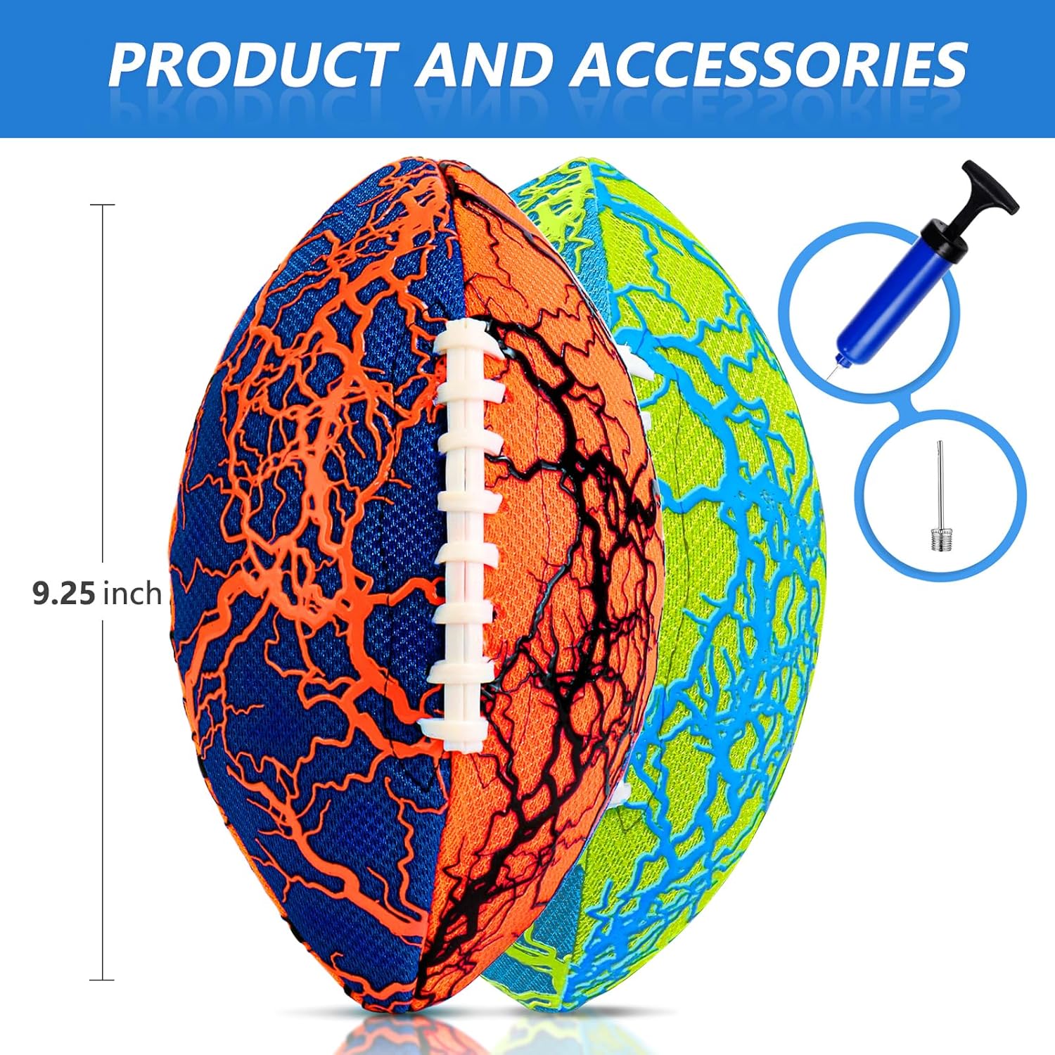 Jasonwell Pool Beach Water Football - 2 Pack Waterproof Football Strong Grip Fun Water Toys Games for Swimming Pool Beach Lake Park Backyard Outdoor Play for Kids Children Teens Adults Family (O&G) - Jasonwell