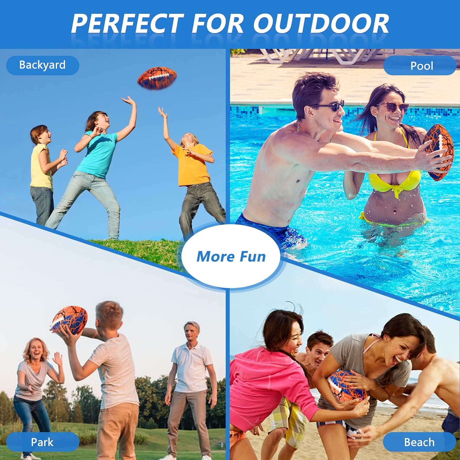Jasonwell Pool Beach Water Football - Waterproof Football Strong Grip Fun Water Toys Games for Swimming Pool Beach Lake Park Backyard Outdoor Play for Kids Children Teens Adults Family - Jasonwell