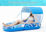 Jasonwell Pool Floats with Canopy - Inflatable Pool Float Adult Lounger Floaties Raft Floating Chair for Swimming Pool Lake Water Lounge Float with Cup Holders Beach Pool Party Toys for Adults - Jasonwell