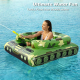 Inflatable Tank Pool Floats Adults - Jasonwell Kids Pool Floaties Swimming Pool Tank with Water Cannon Gun Swim Floaty Rafts Lake Beach Party Pool Toys for Boys Girls Toddlers Kids Adults - Jasonwell