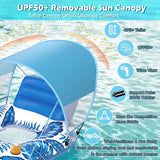 Jasonwell Pool Floats with Canopy - Inflatable Pool Float Adult Lounger Floaties Raft Floating Chair for Swimming Pool Lake Water Lounge Float with Cup Holders Beach Pool Party Toys for Adults - Jasonwell