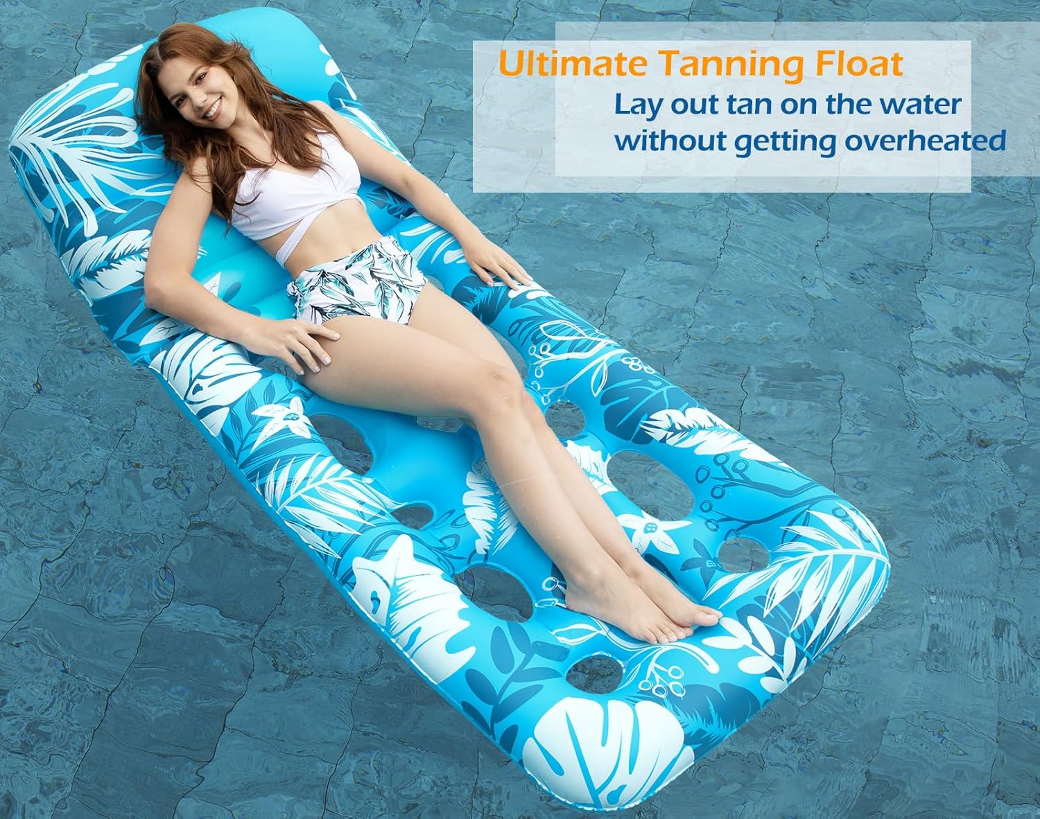 Jasonwell Inflatable Pool Float Adult - Pool Floaties Lounger Floats Floating Chair Raft with Adjustable Backrest Cup Holders Water Floaty Lake Lounge Tanning Floats Beach Party Toys for Adults (Blue)