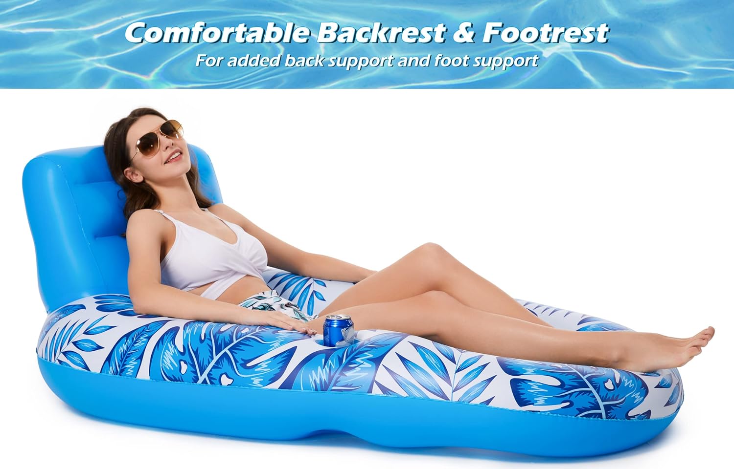 Jasonwell Inflatable Pool Float Adult - Pool Floaties Lounger Floats Raft Floating Chair Water Floaties for Swimming Pool Lake Lounge Float with Cup Holders Beach Pool Party Toys for Adults - Jasonwell