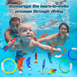 Jasonwell Pool Diving Toys Games - 25PCS Swimming Pool Toys with Dive Sticks and Rings Underwater Treasures Torpedo Bandits Fish Toys etc Fun Water Swim Toys for Boys Girls Adults Kids Teens - Jasonwell