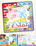 Jasonwell Aqua Water Doodle Mat 31 X 31 Inches Extra Large Magic Drawing Doodling Mat Coloring Mat Educational Toys Gifts for Kids Toddlers Boys Girls Age 2 3 4 5 6 7 8 Year Old (Alphabet) - Jasonwell