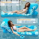 Jasonwell Inflatable Pool Float Adult - Pool Floaties Lounger Floats Floating Chair Raft with Adjustable Backrest Cup Holders Water Floaty Lake Lounge Tanning Floats Beach Party Toys for Adults (Blue)