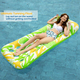 Jasonwell Inflatable Pool Float Lounge - 2 Pack Floaties Rafts for Adults Floating Lounger Sun Tanning Floats Cool Water Floaty Swimming Lake Beach Party Toys (BlueBeige)