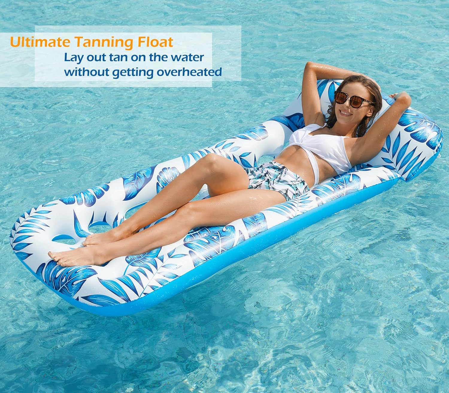 Jasonwell Inflatable Pool Float Lounge - Pool Floaties Rafts for Adults Floating Pool Lounger Sun Tanning Floats Cool Water Floaty for Swimming Pool Lake Float Beach Pool Party Toys - Jasonwell