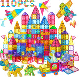 Jasonwell Magnetic Tiles Building Blocks Set for Boys Girls Preschool Educational Magnet Construction Kit Stacking STEM Toys Christmas Birthday Gifts for Kids Toddlers 3 4 5 6 7 8 9 10 + Year Old - Jasonwell