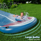 Jasonwell Slip and Slide Lawn Toy - Lawn Water Slides Summer Slip Waterslide for Kids Adults 20ft Extra Long with Sprinkler N Bodyboards Backyard Games Outdoor Splash Water Toys Outside Play Park Blue - Jasonwell