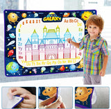 Jasonwell Aqua Water Doodle Mat - 40 x 28 Inches Extra Large Magic Drawing Doodling Mat Coloring Mat Educational Toys Gifts for Kids Toddlers Boys Girls Age 2 3 4 5 6 7 8 Year Old (Galaxy) - Jasonwell