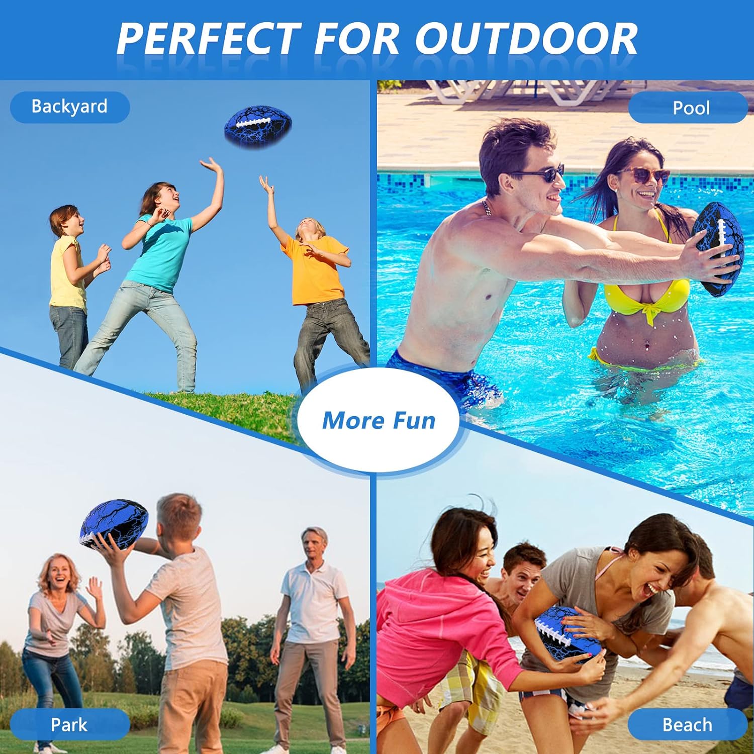 Jasonwell Pool Beach Water Football - Waterproof Football Strong Grip Fun Water Toys Games for Swimming Pool Beach Lake Park Backyard Outdoor Play for Kids Children Teens Adults Family - Jasonwell